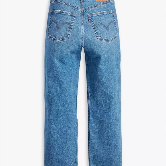 NWT Levi's Ribcage Straight Ankle Jeans - Blue Denim - Picture 3 of 5